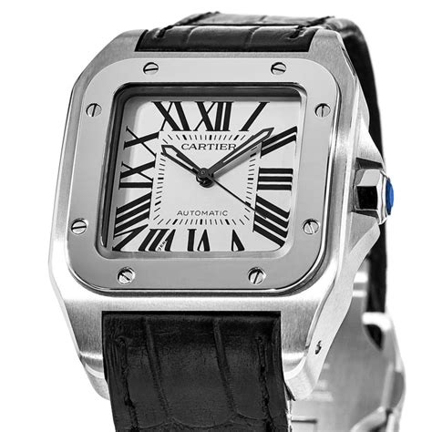 cartier watch men leather|watch with black leather strap.